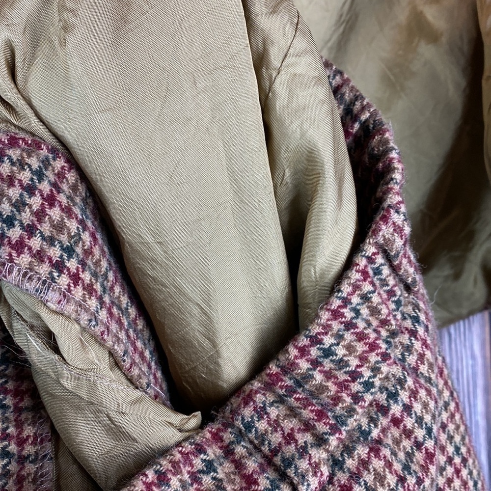 Womanβs Vintage Koret Petites Wool Blend Houndstooth Brown Suit- Size 6 - Picture 12 of 14